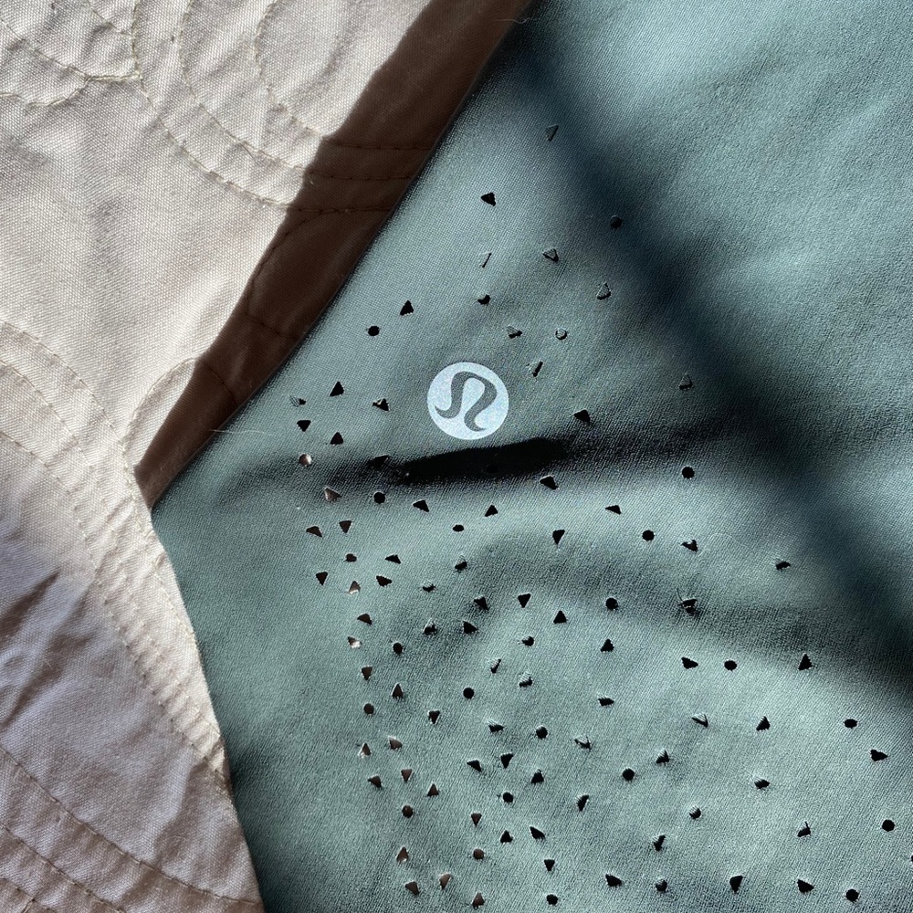 Lululemon Forest Green Laser-Cut Flow Tank